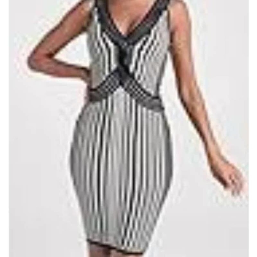 Venus Striped Tank Sweater Dress in Black and White - XL